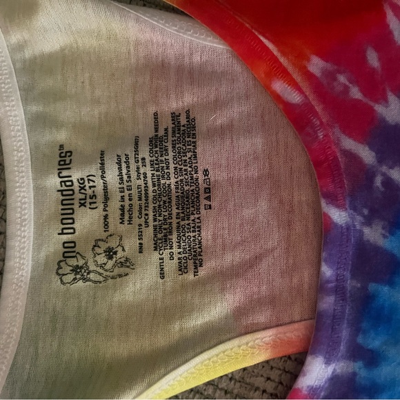 NWT No Boundaries Juniors Tie Die Razorback T-Shirt XL-GL 15-17 - Picture 5 of 6